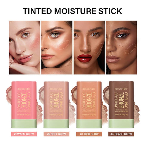 Multi-Use Makeup Blush Stick, Tinted Solid Blush Stick for Facial Contouring, Waterproof Moisturizer Stick (1#Warm Glow)