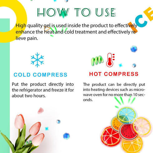 Kids Ice Pack, Hot or Cold Gel Cooling Pad, Reusable for Injuries, Medical Health, Swelling, Pain Relief (5 pcs)