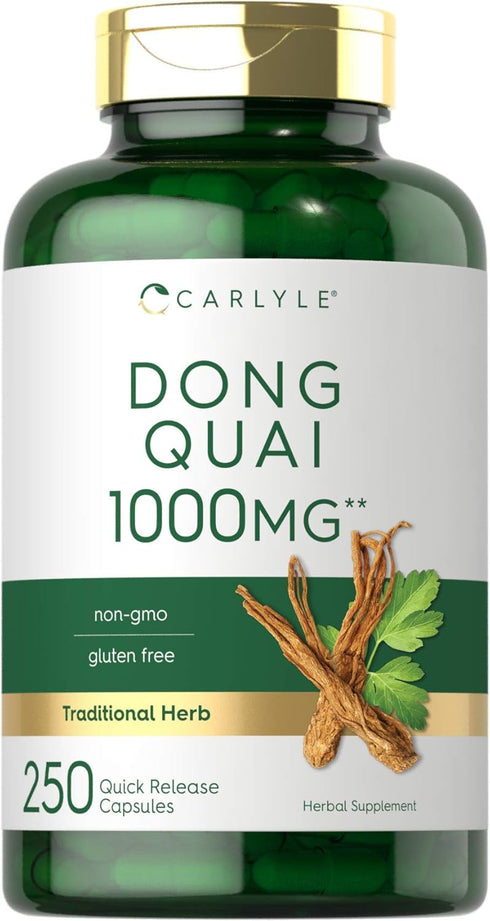 Carlyle Dong Quai Capsules | 1000mg | 250 Count | Non-GMO, Gluten Free Traditional Herb Supplement