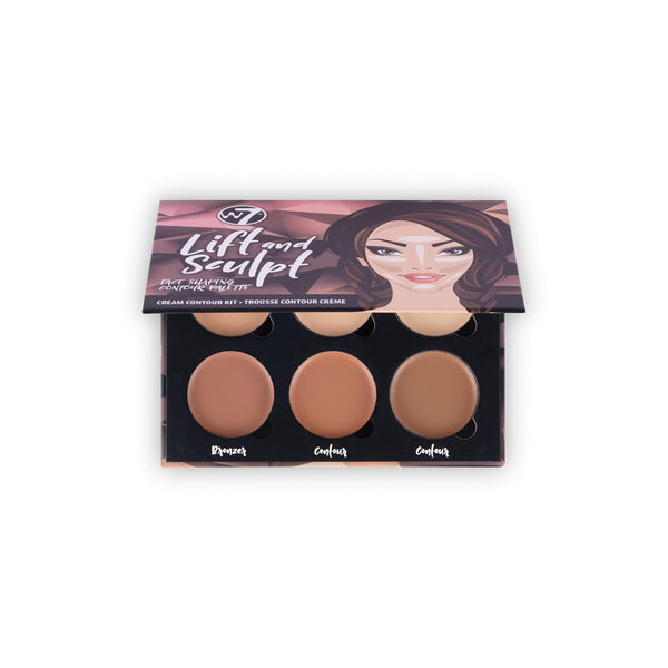 W7 Lift & Sculpt Cream Contour Kit - Makeup Palette for Concealing, Highlighting & Contouring - Step-by-Step