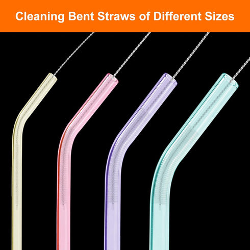 Tokyzexi 8 Inch Set, 10 Pack Extra Long Straw Cleaner Brush Reusable Straw Cleaning Brushes for Tumbler, Metal
