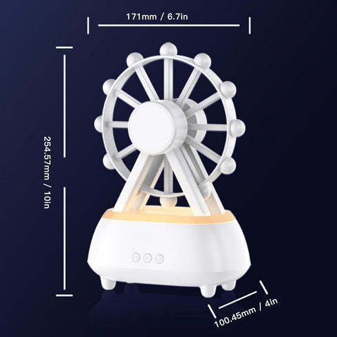 Phefop 300ml 360 Ferris Wheel Humidifier, ABS Material, Water Tank, Rotating Essential Oil Diffuser and Night Light