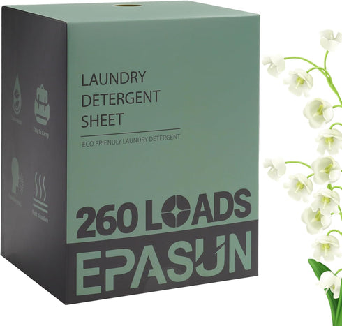 Fresh Scent Laundry Detergent Sheets, Eco-Friendly Liquidless Soap Strips, Up to 260 Loads