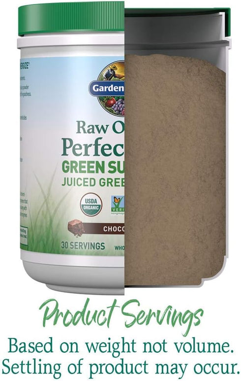 Garden of Life Raw Organic Perfect Food Green Superfood Powder - Chocolate, 30 Servings, 10.05 oz - Non-GMO, Vegan