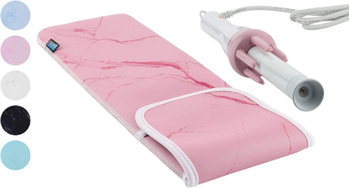 Heat Resistant Neoprene Curling Iron Cover Bag, Universal Sleeve for Flat Iron, Travel Case Pouch, 15 x 5 Inches (Dark