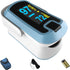 mibest OLED Finger Pulse Oximeter, Dual Color O2 Meter in White/Light Blue