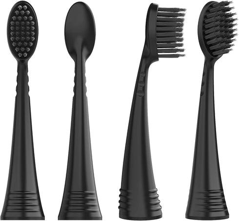 Replacement Toothbrush Heads with Covers for Burst, 5 Count in Black