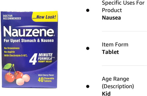 Nauzene Chew Tabs, 40ct, Pack of 1