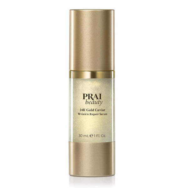 PRAI Beauty 24K Gold Caviar Wrinkle Repair Serum - Anti-Aging Serum with Hyaluronic Acid for Firmer Skin