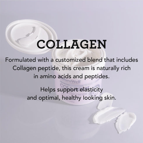 NATURE WELL 10 Oz Clinical Collagen Peptide Moisture Cream for Face, Neck & Body, Anti-Aging Hydrating Cream