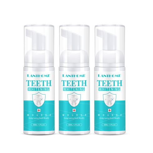 LANTHOME White Foam Teeth Whitening Products, 3PCS Easy to Use Teeth Whitener Foam for White Teeth