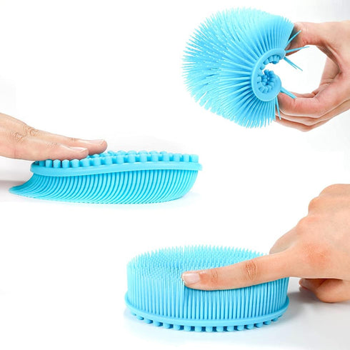 TDHDIKE Silicone Body Scrubber Loofah, Set of 3 Soft Exfoliating Bath Shower Scrubbers