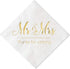 Crisky Napkins Mr and Mrs Gold Cocktail Beverage Dessert, 100 Pcs for Wedding Party Decorations