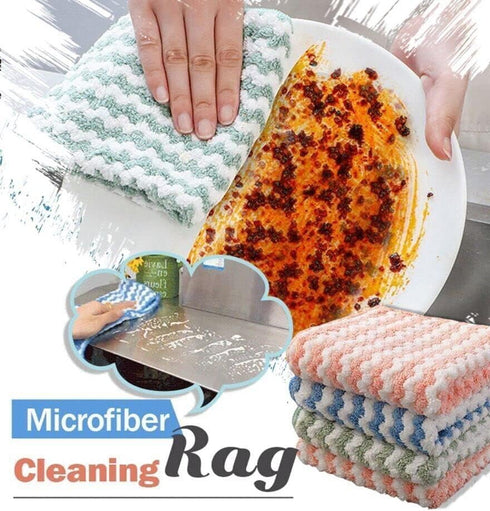 Usondeals Microfiber Cleaning Rag, Super Absorbent Reusable Scouring Towels for Kitchen and Bathroom (5 PCS, 11.8")