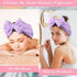Shintop Spa Headband, Soft Makeup Headband with Cute Bow for Skincare, Facial Mask, Showers (Purple)