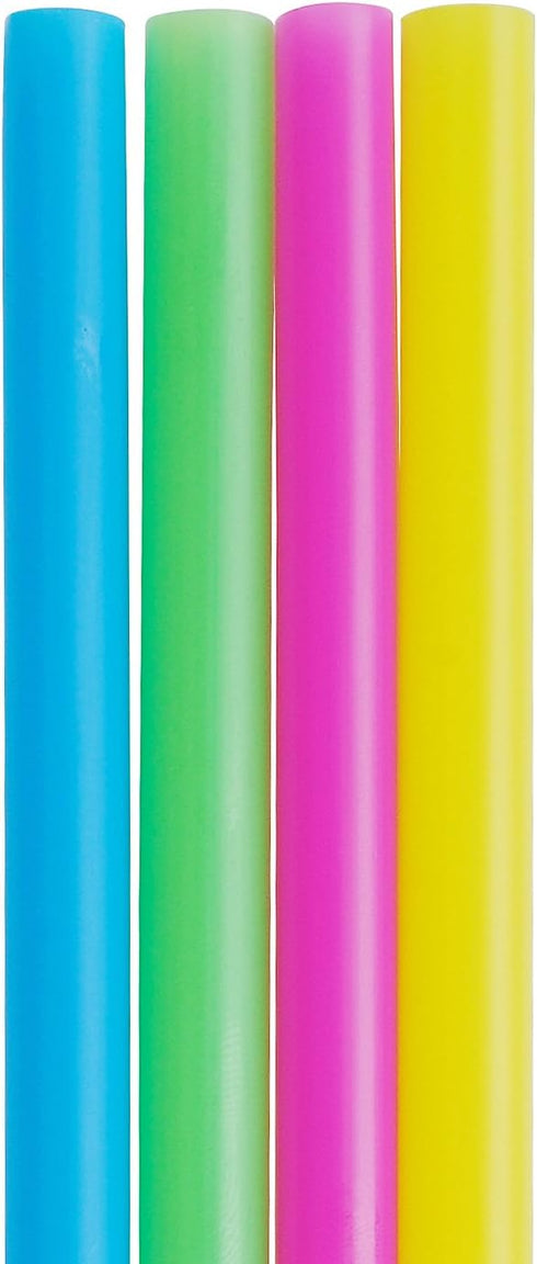 100 Extra Large Plastic Bubble Tea Smoothie Straws, 1/2" Wide x 8 1/2" Long Boba Straws