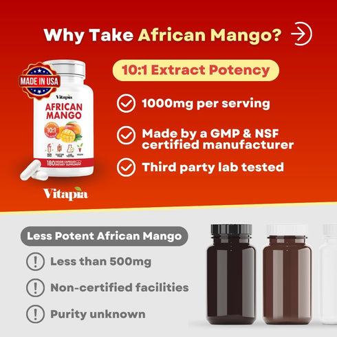 Immune 10:1 180 African Mango Capsules for System, Metabolism, and Nutritional Wellness Support - Pure Irvingia