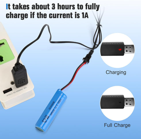 HaiNXC 2 Pack 3.7V 800mAh DC Li-ion Rechargeable Battery for Toy Car, Double Sided RC Stunt Car, Small RC Boat