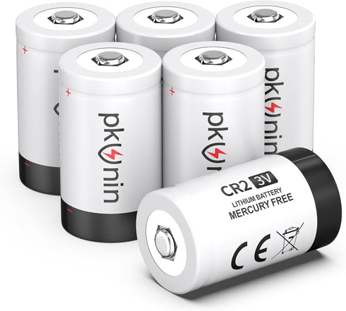 PKUNIN CR2 Battery 3V Range Finder Batteries, CR15h270 3 Volt Lithium Battery 6