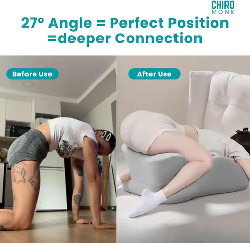 JOYO 27 Ergonomic Memory Foam Couples Pillow - Intimacy Pillow Cushion for Lumbar Support, Angled Support for Neck