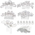 inSowni 32 Pack Silver Wedding Hair Side Combs + U-shaped & Twist Bridal Hair Pins Accessories with Rhinestone Pearls