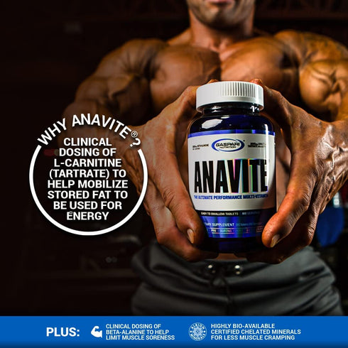 Gaspari Nutrition Anavite Sports Multi-Vitamin with Amino Acids, 180 Tablets