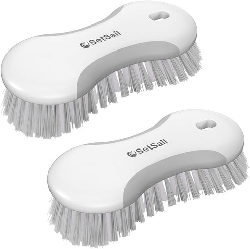SetSail Multi-Purpose Scrub Brush of 2 Pack, Stiff Bristles Cleaning Brush with