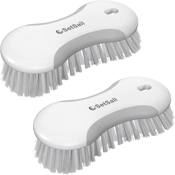 SetSail Multi-Purpose Scrub Brush of 2 Pack, Stiff Bristles Cleaning Brush with