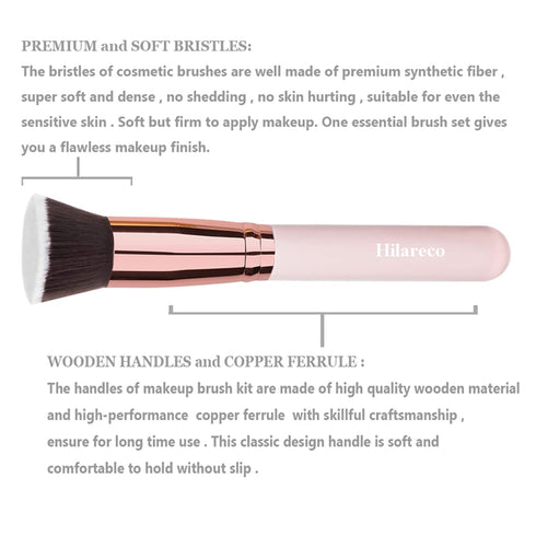 PHOERA Matte Liquid Foundation Full Coverage with Kabuki Makeup Brushes, 101 Porcelain + 102 Nude