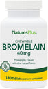 Natures Plus Chewable Bromelain - 40 mg - Natural Proteolytic Enzyme Supplement, 180 Chewable Tablets