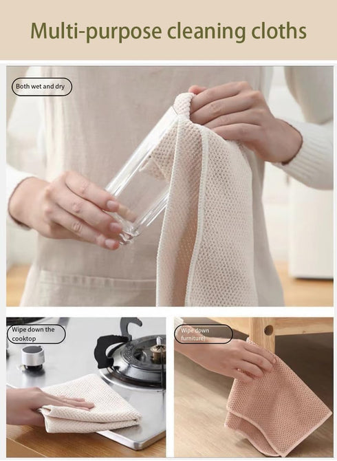 Microfiber Cleaning Cloths, Super Absorbent Kitchen Rags for Drying Dishes, Home, Car, Glass - 6 Pack, 12x16 inch
