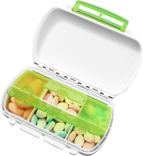 SWETRACE Portable Slot Weekly Pill Organizer Box Rotated Vitamin Medicine Case for Travel
