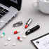 2 Pcs Keychain Pill Holder: Waterproof Small Pocket Metal Mini Travel Pill Case Organizer for Outdoor Travel Camping,