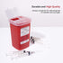Alcedo Sharps Container for Home Use, 1 Quart Biohazard Needle and Syringe Disposal, Portable for Travel