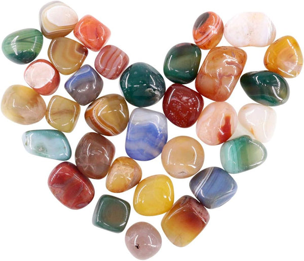 Swpeet 1 Pound Marine Multicolor Agate Bulk Stone, Large Crushed Gemstone Chips 0.75-1" for Jewelry Making