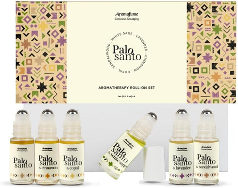 Palo Santo Essential Oil Roll-On Gift Set by Aromafume | 6 x