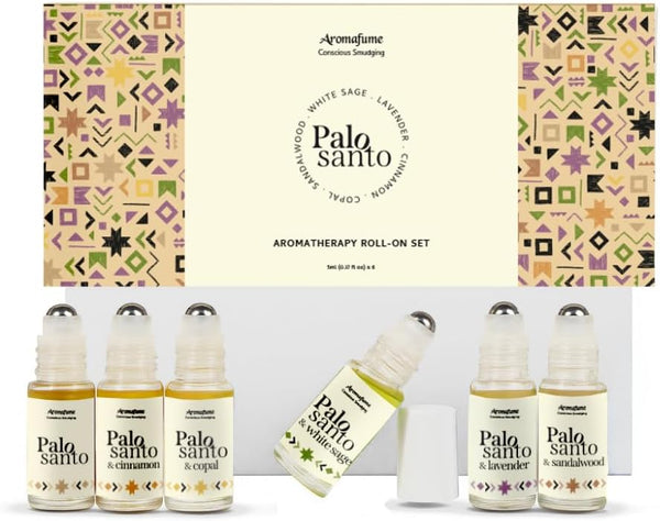 Palo Santo Essential Oil Roll-On Gift Set by Aromafume | 6 x