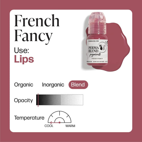 Perma Blend - French Fancy Pink Tattoo Ink for Permanent Makeup, Lip Blush Microblading Ink, Vegan (0.5 oz)
