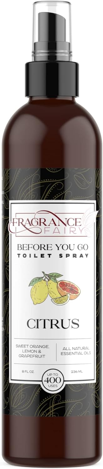 Before You Go Toilet Spray for Poop, 8 Oz Citrus Bathroom Freshener, Long Lasting Deodorizer, Travel Friendly