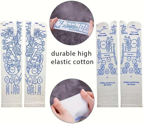 A Pair Reflexology Socks Set,Reflexology Socks with Trigger Point Massage Tool, Acupoint Socks Set, Acupressure Reflexology Foot Massage Socks,Foot Pain Relief Remedy for Foot Massage Tools