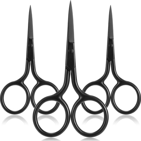 Mudder 3 Pack Mini Beauty Stainless Steel Nose Scissors for Grooming Eyebrows, Nose, Mustache, Beard