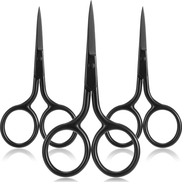 Mudder 3 Pack Mini Beauty Stainless Steel Nose Scissors for Grooming Eyebrows, Nose, Mustache, Beard