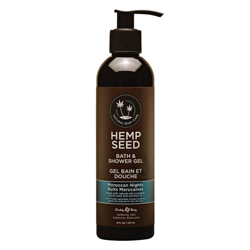 Earthly Body Hemp Seed Bath & Shower Gel, 8 oz, Moisturizing Formula with Hemp Seed Oil