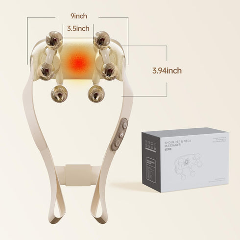 KOENN 6D Neck Massager for Pain Relief Deep Tissue, Cordless Shiatsu Back Massager with Heat, Electric Kneading