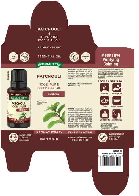 Natures Truth Essential Oil, Patchouli - 0.51 Fluid Ounce