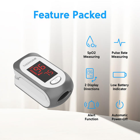 SPA30, SpO2 ThermoBio Fingertip Pulse Oximeter Blood Oxygen Saturation Monitor, Fast Reading Oxygen Meter with Clear