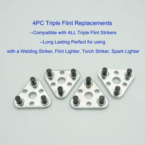 GUTIMORE Triple Flint Torch Striker, Spark Lighter 2pcs with 4 Replacement Long Lasting Flints