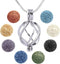 Essential Oil Diffuser Necklace Twisted Ball Aromatherapy Locket Pendant with 8 Lava Stone Balls