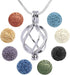 Essential Oil Diffuser Necklace Twisted Ball Aromatherapy Locket Pendant with 8 Lava Stone Balls