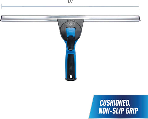 Unger Professional 18” Swivel Window & Glass Cleaning Squeegee with EZ Change for Streak Free Results on Large Windows.